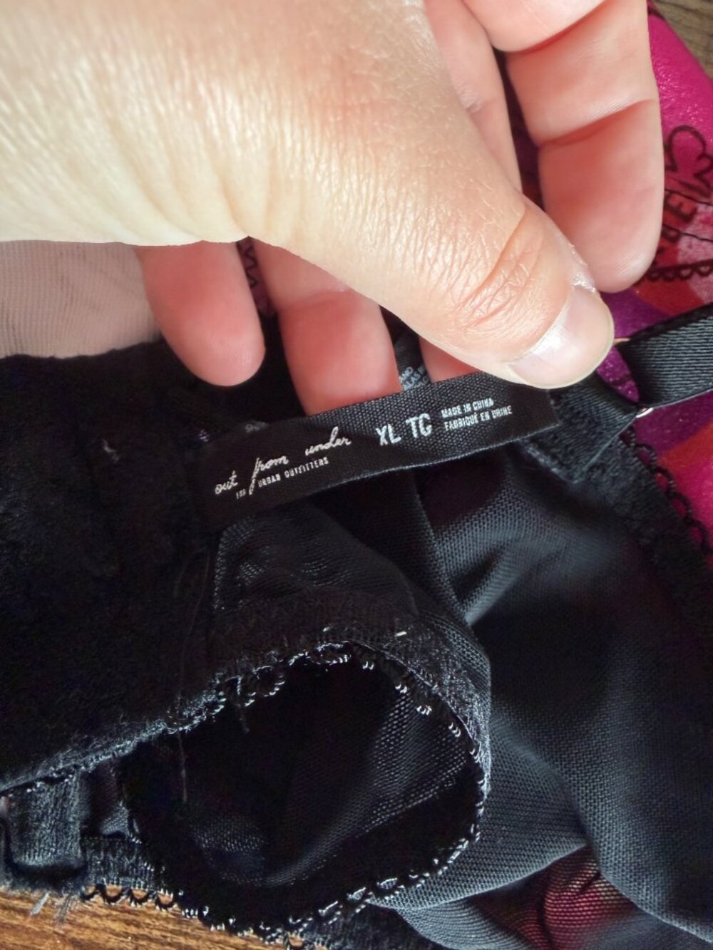 UO Out From Under Pink, Purple and Black Crop Top - Picture 5 of 5